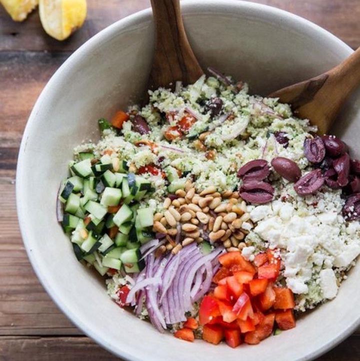 paleo diet, paleo recipe, Greek Salad With Cauliflower